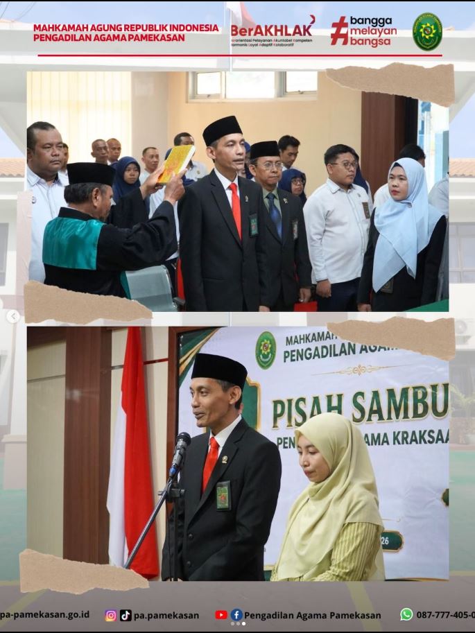 Mutasi Panitera Pengadilan Agama Pamekasan Resmi Dilantik di PA Kraksaan