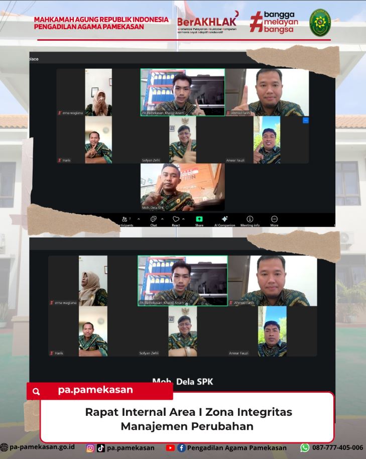 Rapat Internal Area I Zona Integritas : Manajemen Perubahan