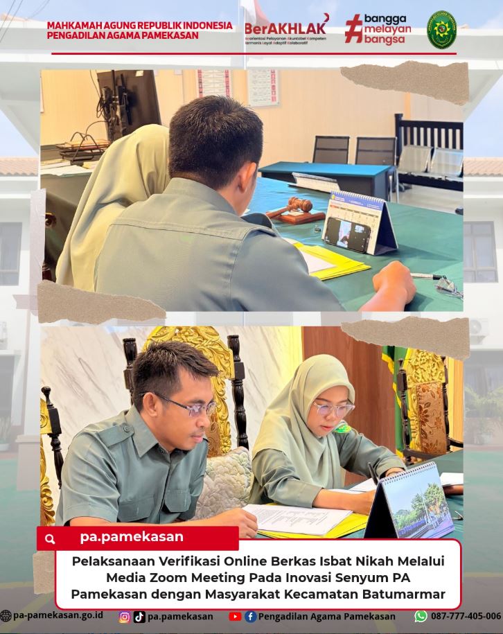 Pelaksanaan Verifikasi Online Berkas Isbat Nikah Melalui Media Zoom Meeting
