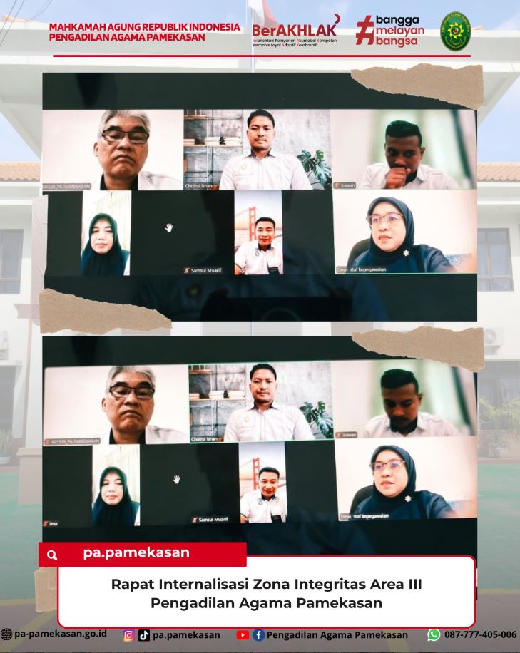 Rapat Internalisasi Zona Integritas Area III Pengadilan Agama Pamekasan