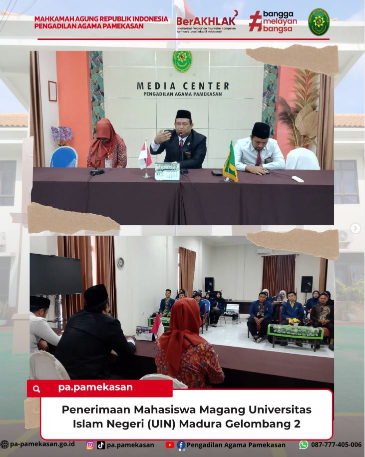 Pengadilan Agama Pamekasan Resmi Terima Mahasiswa Magang UIN Madura Gelombang 2 di Ruang Media Center