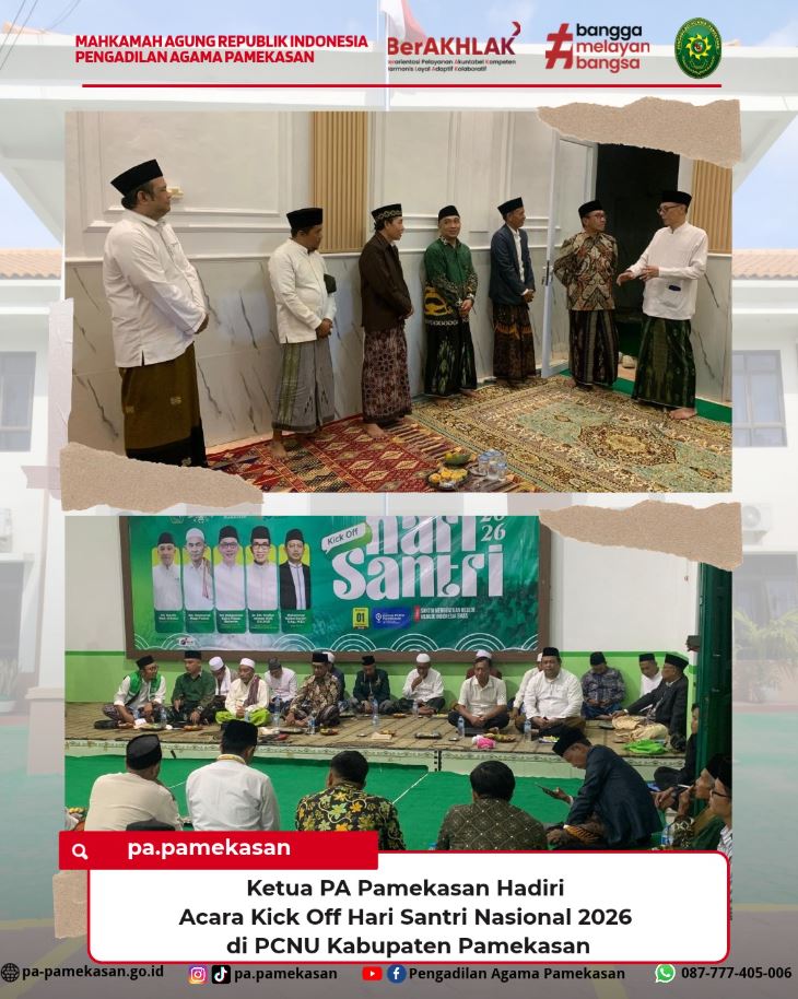 Ketua Pengadilan Agama Pamekasan Hadiri Kick Off Hari Santri Nasional 2026 Bersama PCNU