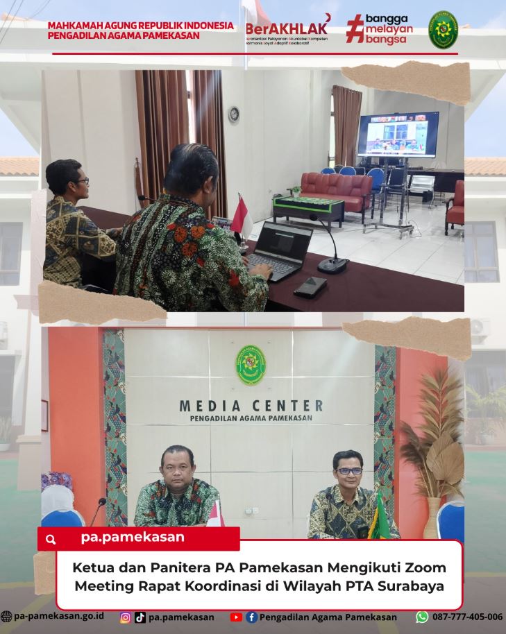 Pengadilan Agama Pamekasan Ikuti Rapat Koordinasi PTA Surabaya Secara Daring