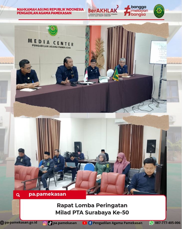 PA Pamekasan Gelar Rapat Koordinasi Persiapan Lomba Menyambut Milad PTA Surabaya ke 50