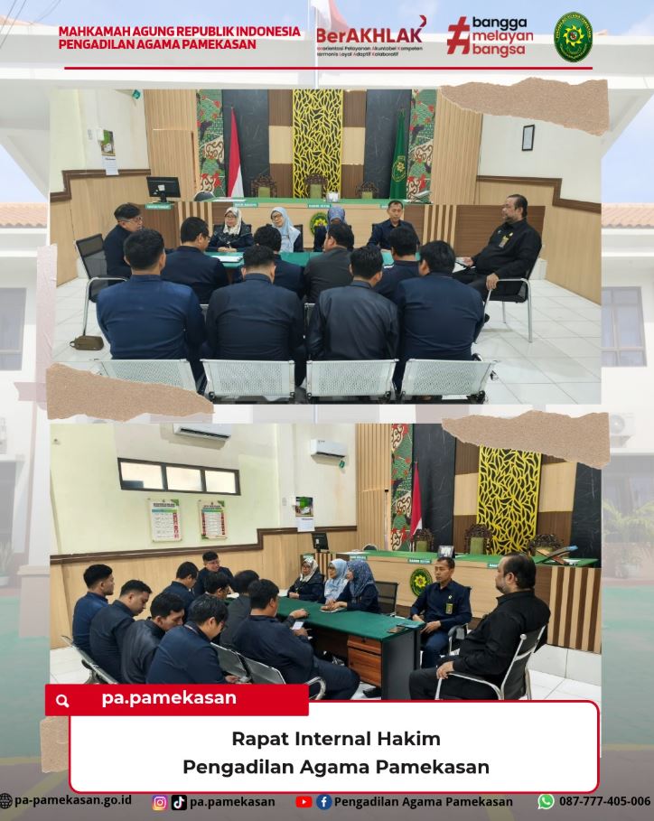 Tingkatkan Percepatan Penyelesaian Perkara: PA Pamekasan Gelar Rapat Internal Hakim