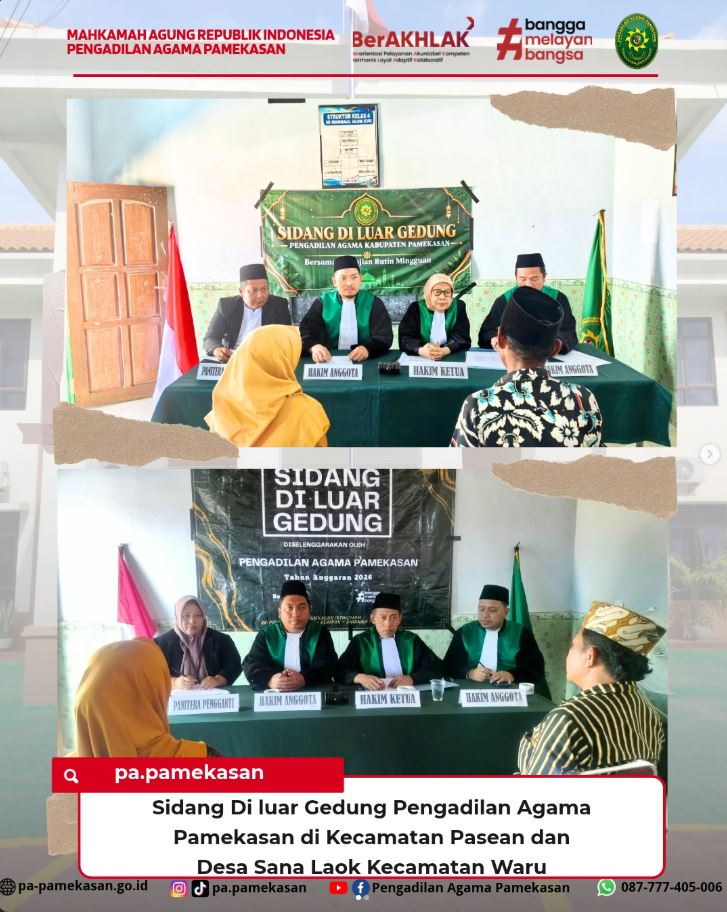 Sidang di Luar Gedung Pengadilan Agama Pamekasan