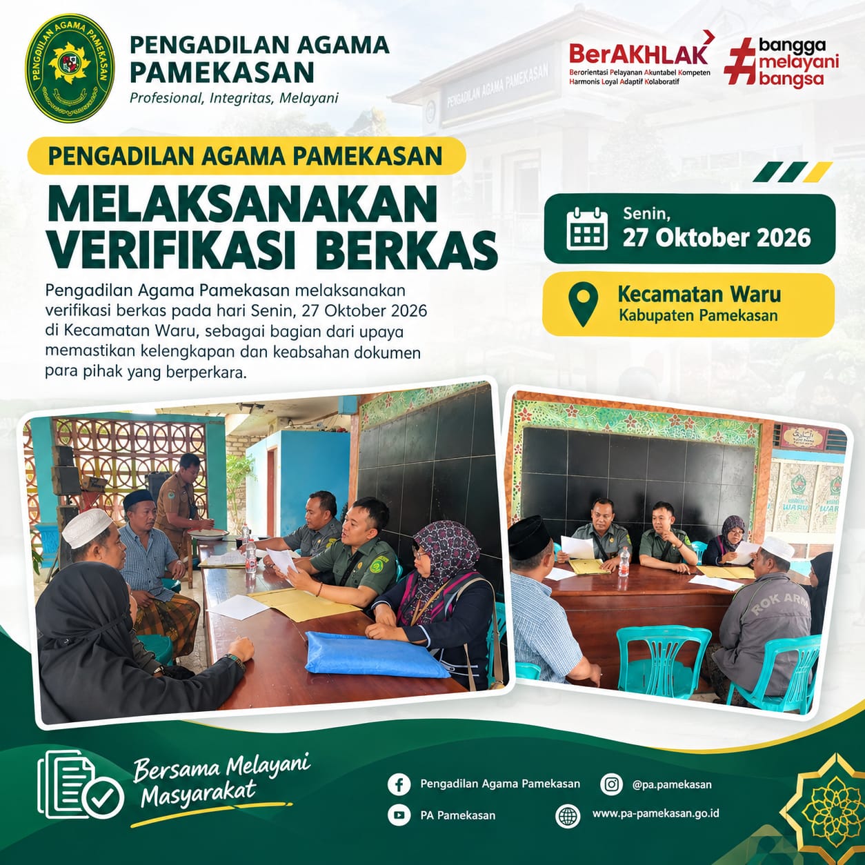 Demi Akurasi Data: Pengadilan Agama Pamekasan Gelar Verifikasi Berkas Perkara Isbat Nikah Di Kecamatan Waru