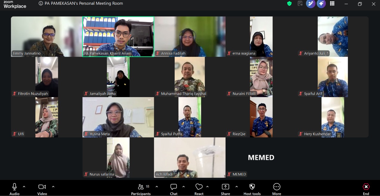 Pengadilan Agama Pamekasan Gelar Rapat Internal Kepaniteraan Secara Daring Guna Evaluasi Kinerja