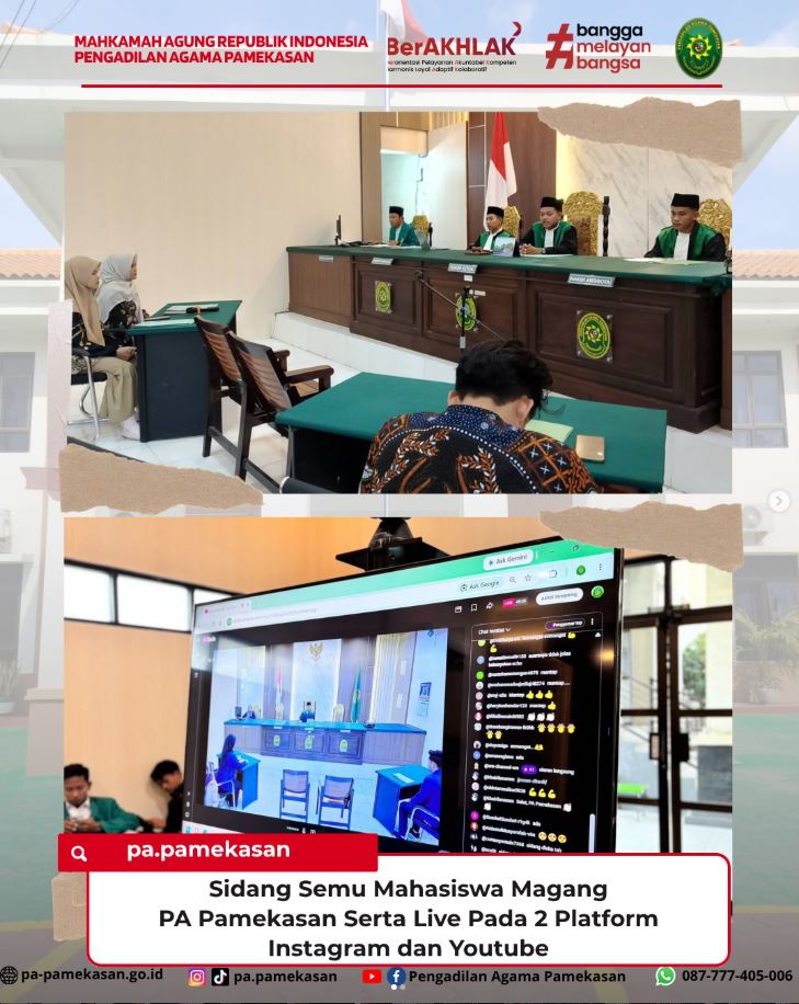 Pengadilan Agama Pamekasan Gelar Sidang Semu untuk Mahasiswa Magang UIN Madura dan UIM